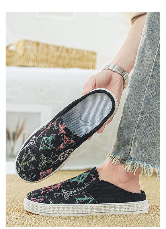 Product Introduction of [Factory Direct Sales] Canvas Shoes Men's Summer Thin Slip-on Half Slippers Men's Shoes Casual and Lightweight Old Beijing Cloth Shoes 10