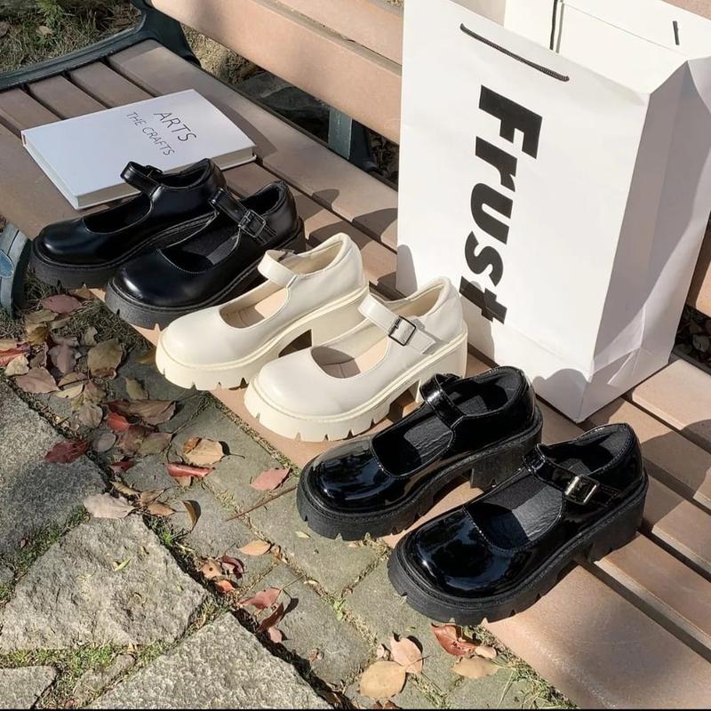 Sepatu loafers wanita sepatu Loly MJ Hitam Putih Shoes Sandal Sendal fantofel  korea 3