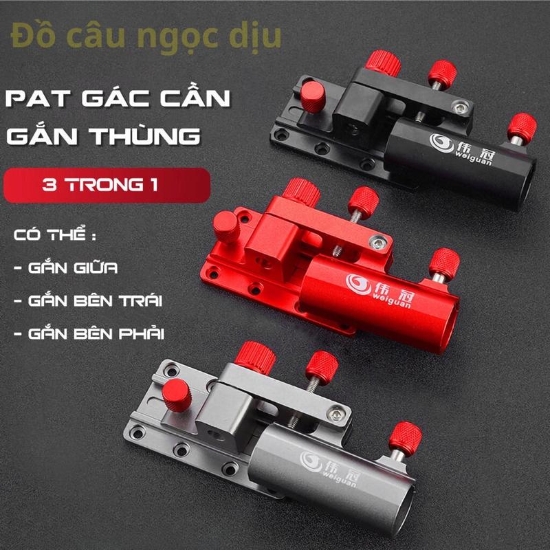 Pat Thùng Câu Đài Đa Năng Có Thể Gắn Giữa Gắn Trái Và Gắn Phải Pat Gác Cần Hợp Kim Cao Cấp đủ 3 màu đen xám và đỏ