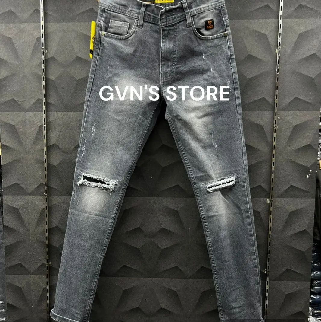 27-33 celana jeans ripped original black viper sobek 2 di lutut/celana panjang pria slimfit strech nyaman di pakai Melar Skinny Hitam Stretch denim