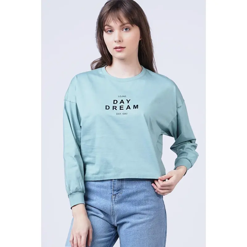 Logo Jeans Kaos Wanita Airy Light Green 14779L4LN 0