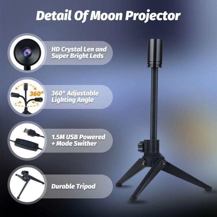 Moon Light Wall Projector Lamp 360 Rotatable Bracket