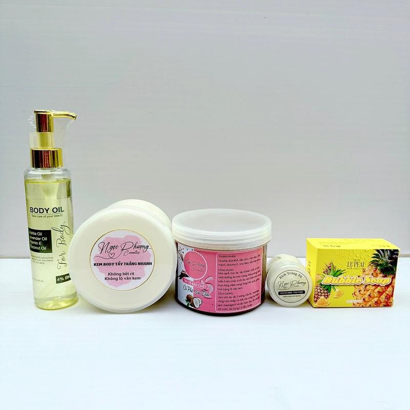 Chọn Bộ Combo Làm Đẹp Da NP, ( Kem Body , Tẩy Tế Bào Chết, Kích X.6) , skincare Nữ , Kem body không bết , Không Bnl , Kem Không Cần Ủ Dưỡng Body kem