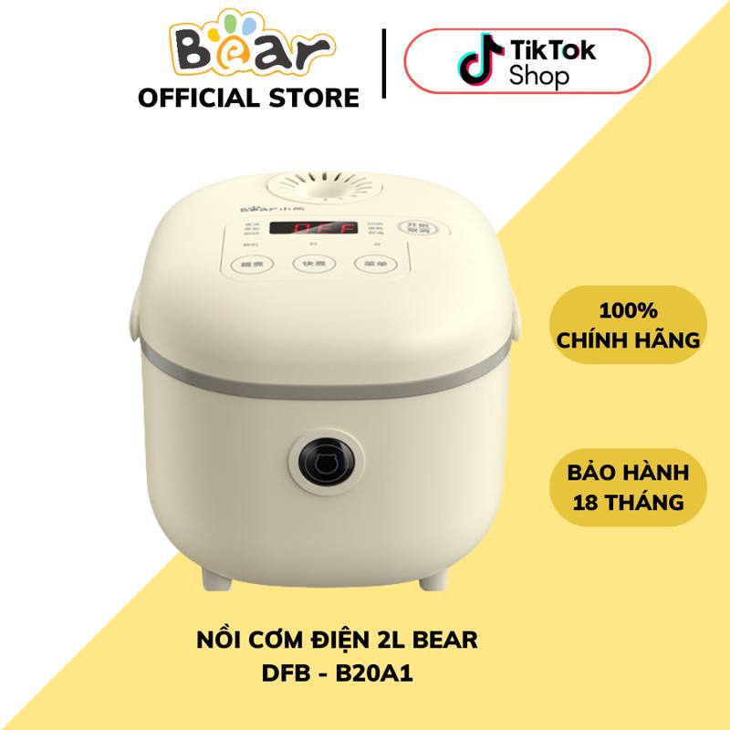 Nồi cơm điện 2L thông minh Bear B20A1, 8 chế độ hẹn giờ nấu cơm giữ nhiệt, Cho 1-4 người ăn, BH 18 tháng