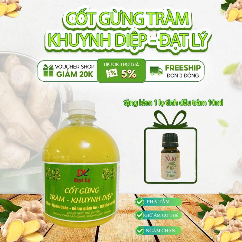 (Deal Hời Mua 2 Chai Tặng Thêm 1 Chai Cốt Gừng) Cốt Gừng Tràm Khuynh Diệp Đạt Lý 500ml- Pha Tắm, Ngâm Chân, Giữ Ấm Skincare Trị Rạn