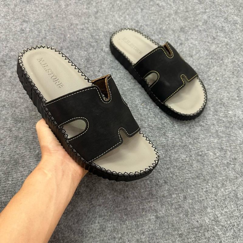 [Mẫu Mới-phiên Bản cao cấp ] Dép Nam Đẹp mang bao Êm Chân chữ H (4 lỗ). Phom bao Đẹp. ngan doctor Quai Da . Được khâu chỉ toàn bộ, đế đúc cao su, mang vào thoải mái và êm chân DéP  Sandal GiàY Đế Bằng