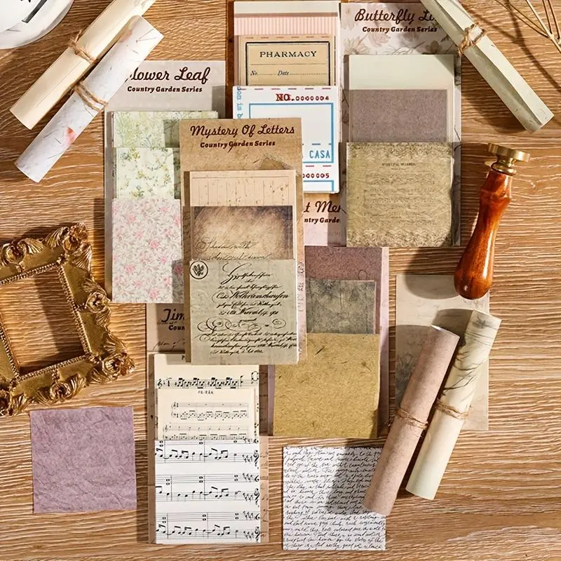 Random Vintage Material Paper (60 Sheets/pack), Multipurpose Scrapbooking & Journal Making Material Paper, DIY Decorative Paper for Scrapbooking & Journal Making 0