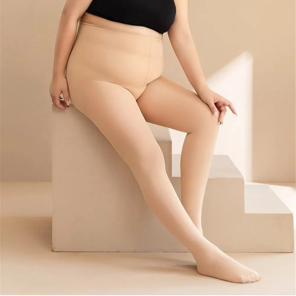 Quần Tất, Dành Cho Phụ Nữ Ngoại Cỡ Mỡ (M200 Kg), Mùa Thu Và Mùa Đông, Lót Lông Cừu, Dày, Ngoại Cỡ Tăng Béo, Cơ Sở Màu Da Thịt, Dụng Cụ Hữu Ích Cho Chân Nhẹ