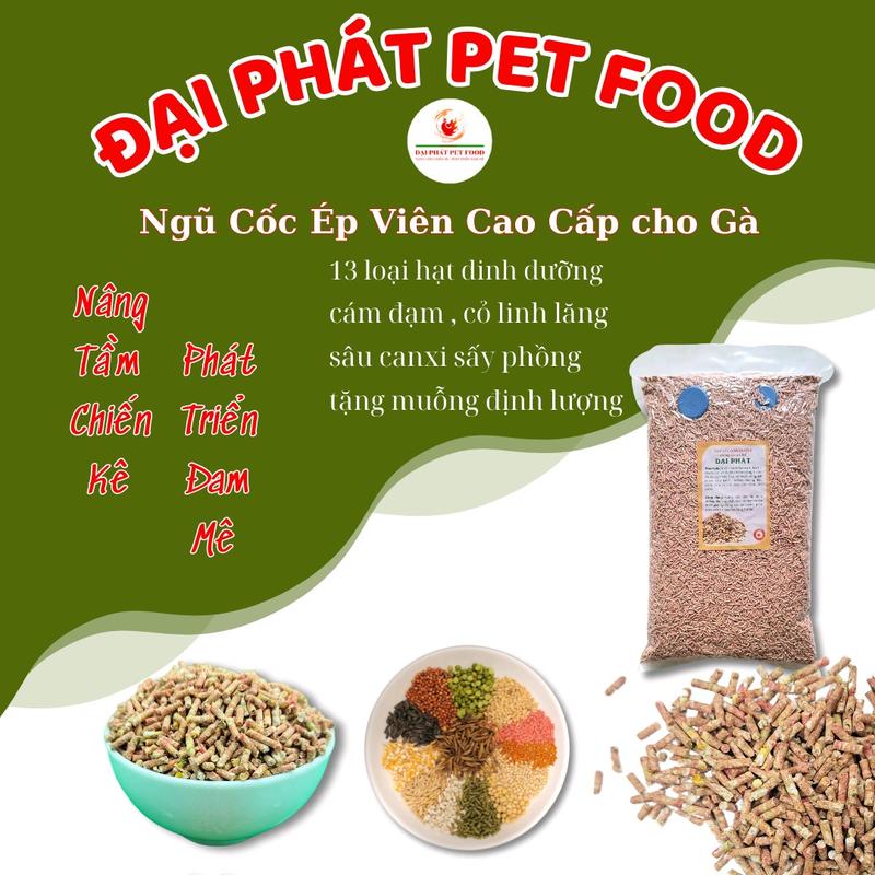 4kg ngũ cốc ép viên cho gà kèm muỗng định lượng thức ăn ( 15 hạt + sâu sấy )