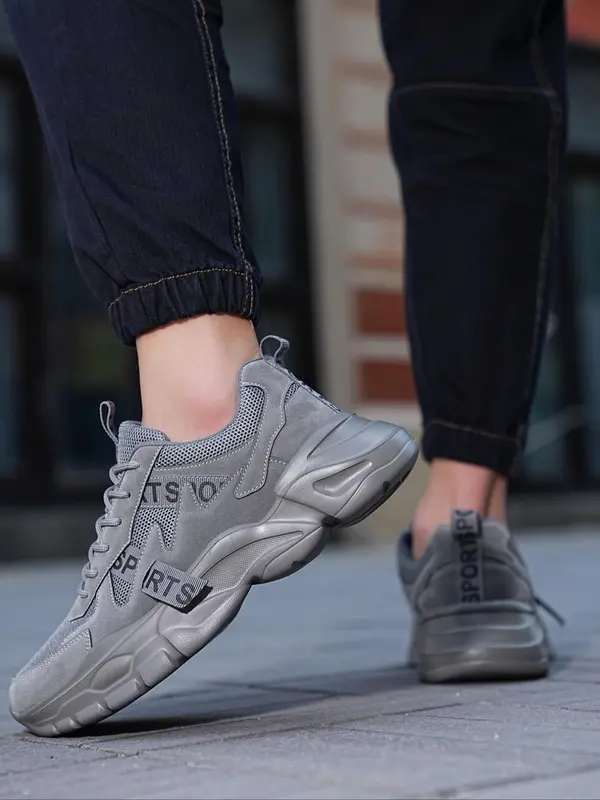 Men's Patchwork Low Top Sneakers, Mens Shoes, Summer 2024 Mesh Comfortable Sports Running Shoes, Mens Trainers, School Shoes, Boy Trendy Casual Round Toe Training Shoes, Platform Walking Shoes, Boy Foot Wear 4