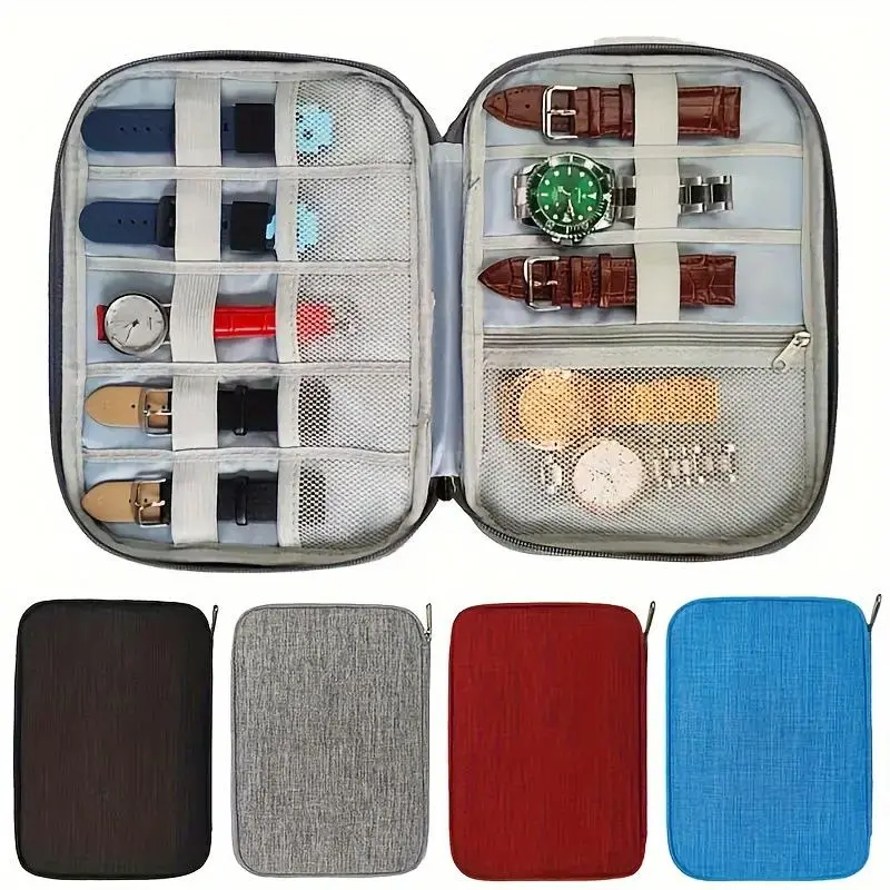 Watch Band Organizer Case, 1 Count Portable Travel Watch Band Storage Bag with Zipper, Organizing Watchband Holder Case for Indoor & Outdoor 4