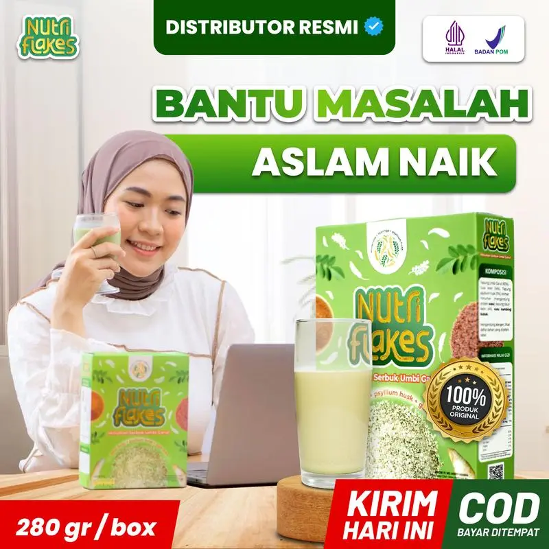 Sereal Nutriflakes Original 280 gram | Distributor Resmi Nutriflakes Umbi Garut Halal BPOM [Bisa COD] Paket 1 Box