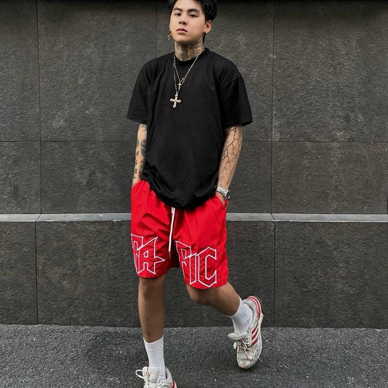 Quần Short Unisex Vải Dù THêu Logo FAFIC , Quần Đùi Dù Nam Nữ Form Suông Thoáng Mát, Phần Lưng Chun Co Giãn - MÃ SF02 2