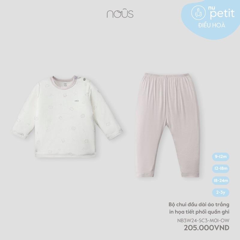 Bộ dài tay cúc vai chất petit dành cho bé dưới 3 tuổi NOUS 4
