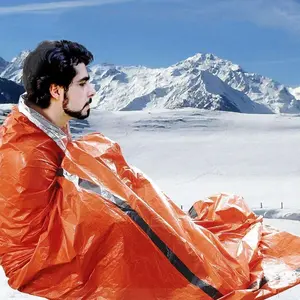 Sleeping Bag Survival Tahan Air Panas Selimut Darurat Matras Lipat Anti Angin Hiking Camping Survival Outdoor Kit Aluminium Foil Emergency Mat