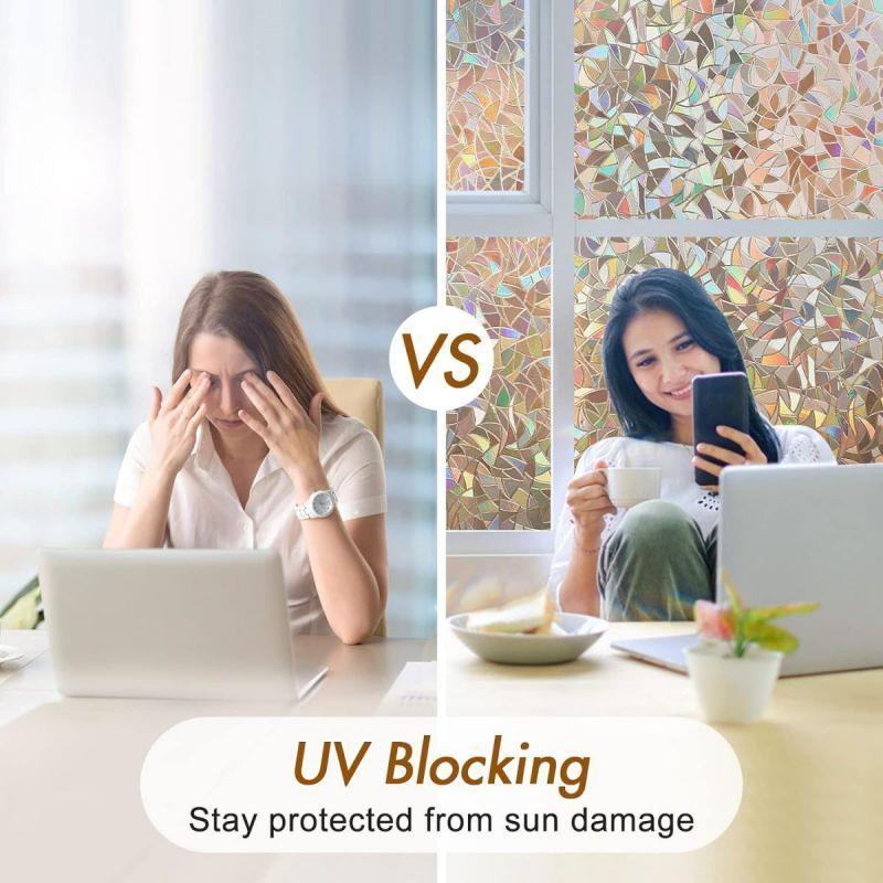 Irregular Pattern Window Film, 1 Roll Self Adhesive Privacy Window Film, Heat Insulation Window Film, Home Decorative Sticker for Living Room Bedroom 5