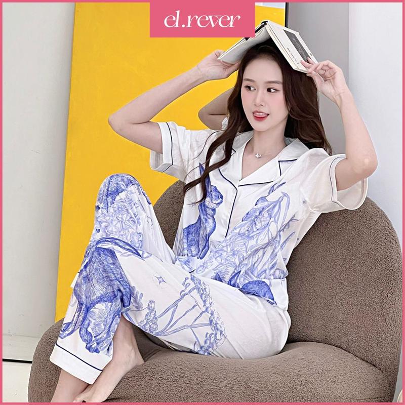 ELRÊVER - Set pyjama tay ngắn nữ phiên bản bunny đặc biệt - Màu trắng - 0823S80