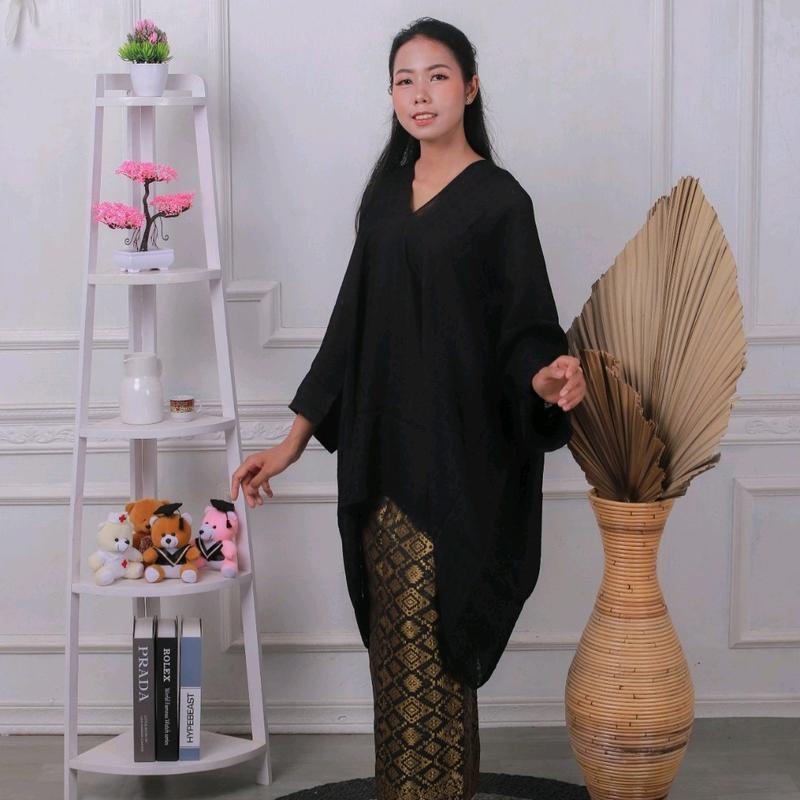 blouse kaftan tunik viscose (hanya atasan)/kaftan viscose mewah / setelan batik mewah / kaftan burkat / Atasan Muslim Motif 2