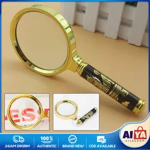 Magnifier Gelas Kaca Pembesar Loop Magnifying 10X 60Mm 70Mm 80Mm Motif Naga Magnifier Glass Untuk Membaca Dan Perhiasan