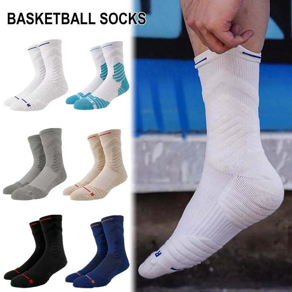 Vớ Thoáng Khí Cotton Chống Trượt, Dành Cho Nam, Thích Hợp Cho Các Môn Thể Thao Ngoài Trời Như Chạy, Bóng Rổ Và Bóng Đá, Vớ Thể Thao