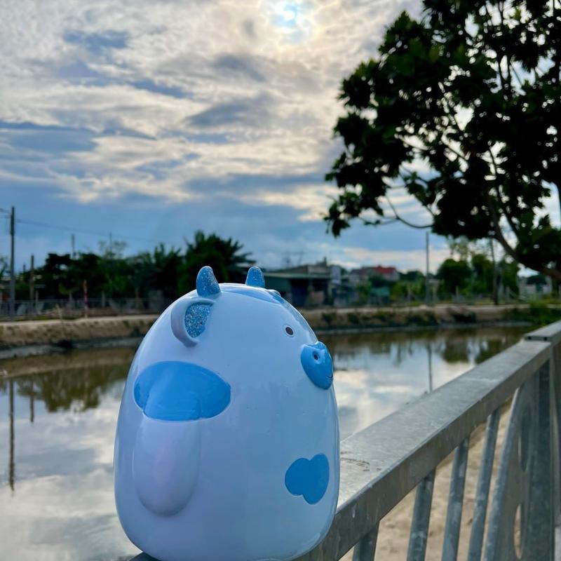 Bò sữa thạch cao size vừa bỏ ống đựng tiền “heo đất tiết kiệm Ống Tiết Kiệm Ống Heo Đồng