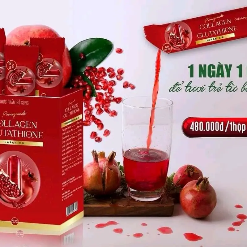 HỘP COLLAGEN LỰU ĐỎ GIÚP DA TRẮNG HỒNG, GIẢM THÂM NÁM, ĐIỀU HOÀ NỘI TIẾT, GIẢM RỤNG TÓC