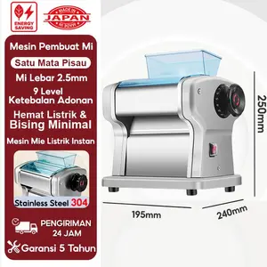 Tixx Mesin Pembuat Mi Listrik Single Blade 316 Stainless Steel Otomatis 9 Tingkat Penyesuaian Efisiensi Energi Japan Made Elektrik Otomatis Noodle Maker Machine Dapatkan 20% Diskon Mudah Dibersihkan Dengan Coating Anti Noda - Mesin Mie Pisau Tungga
