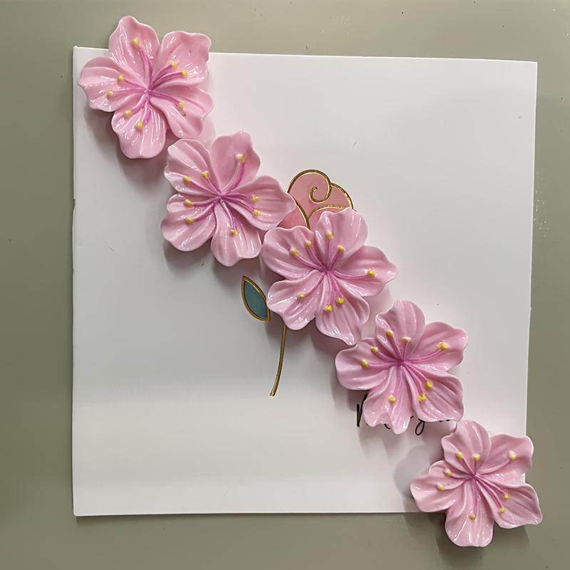 Product Introduction of 5pcs/set Pink Flower Refrigerator Magnets Message Note Photo Home Magnetic Sticker Stationery Magnet Fridge Decor 3