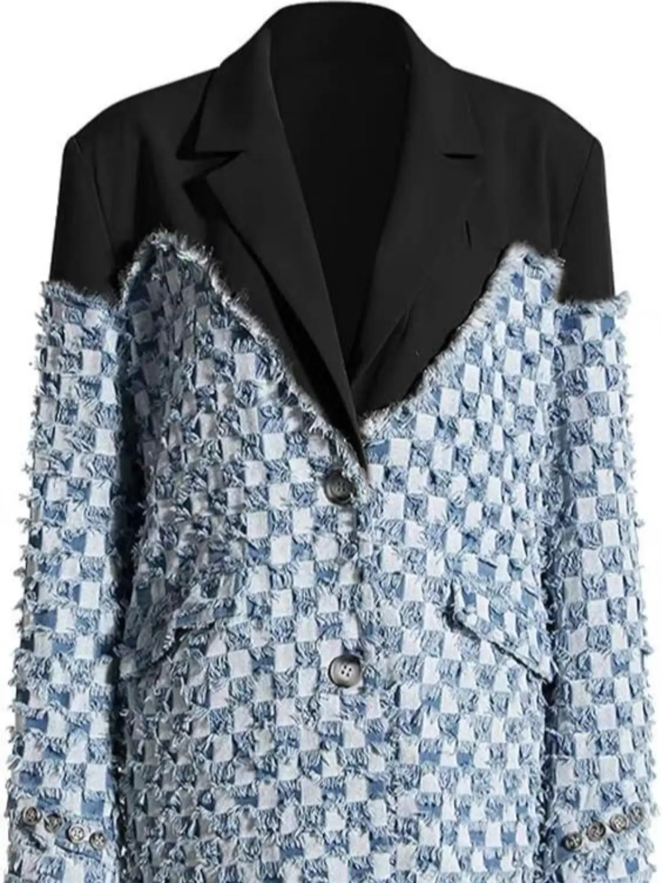 Women's Colorblock Plaid Print Button Front Split Hem Jacket, Casual Long Sleeve Lapel Neckline Outerwear for Fall & Winter, Ladies Clothes for Daily Wear