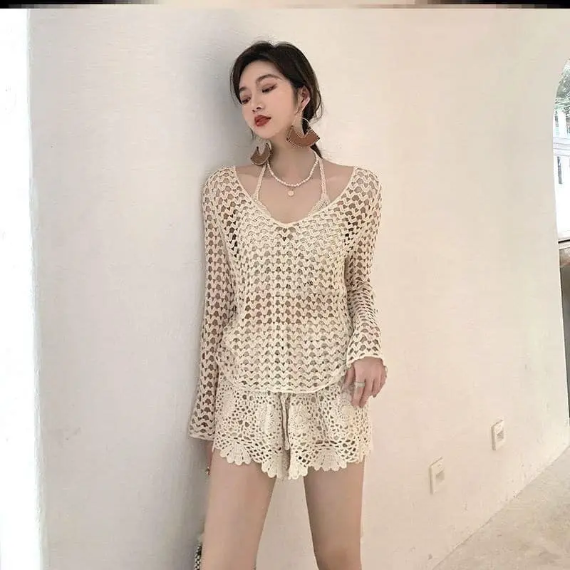 Áo Len Lưới Mặc Ngoài Đi Biển (HEIBE)