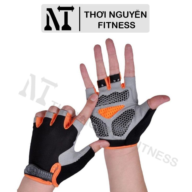 Găng Tay Tập Gym Huwai Hở Ngón Chất Liệu Da Lộn - Bao Tay Tập Tạ - Lái Xe - Phượt - Leo Núi - Đi Xe Đạp 0