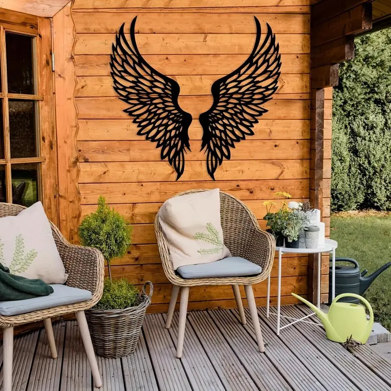 Angel Wing Design Wall Art, Metal Wall Decor, Wall Hanging Decor for Home Living Room Bedroom, Home Decor, Room Decor, Poster 0