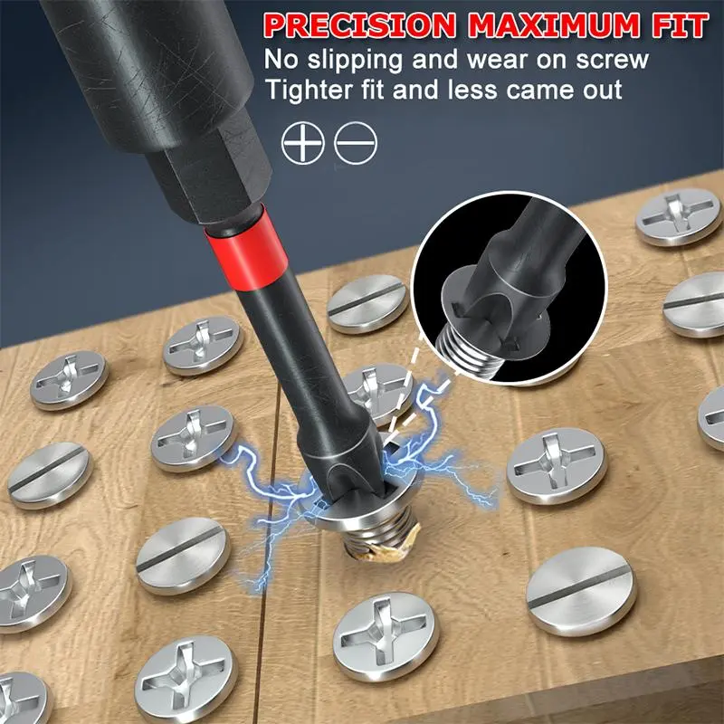 SuSuMu Impact Screwdriver Bit Set, Screwdriver Bit with Screwdriver Shank, Non-skidding Long Screwdriver Bit Set for Home Building Electronic Repair 8