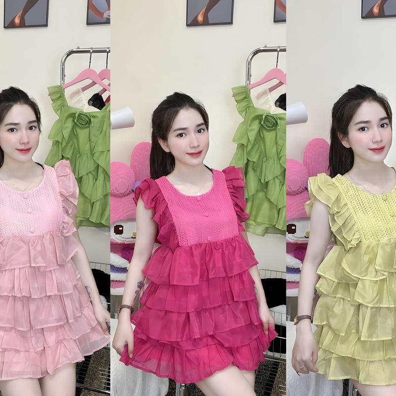 Sét voan tay ngắn kèm quần váy theo màu by Nguyễn Thảo T9 Nữ Áo  Top Women