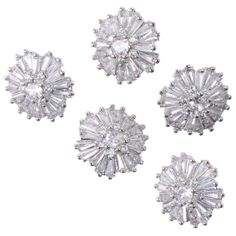 Product Introduction of 5 PCS DIY Crafts Zircon Rhinestone Buttons Flower Zircon Rhinestone Buttons 16mm Buttons for Sewing Fancy Wedding 12