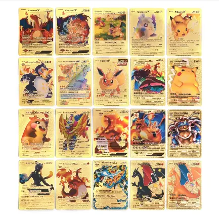 54pcs Kartu Pokemon Logam Emas Vmax GX Energy Card Collection Battle Card QDD kotak  games  Toys 2