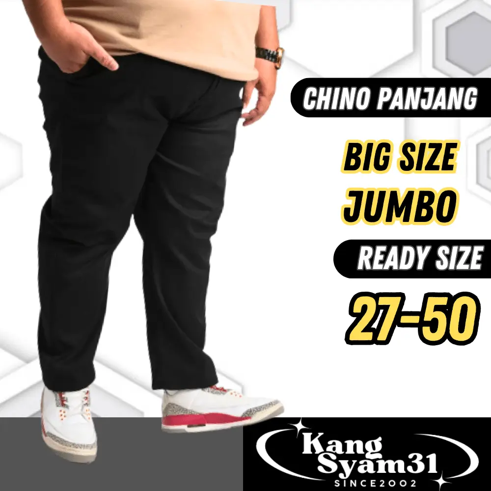 Celana Chinos panjang  Pria JUMBO 27-50 Premium Distro Bahan melar nyaman Adem Chino Combed Katun Dewasa