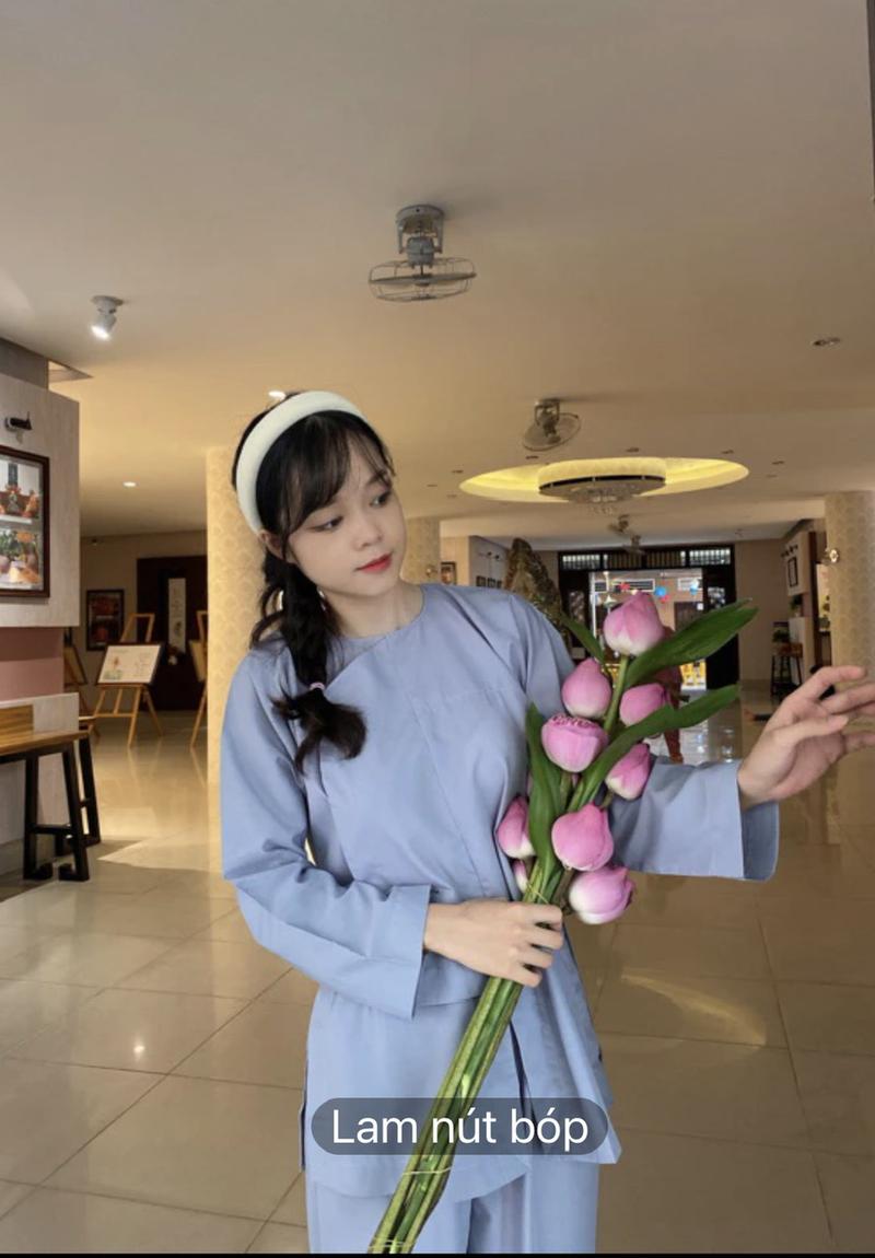 Product Introduction of pháp phục lễ chùa - Mẫu Vạt Hò Cúc Bấm 4