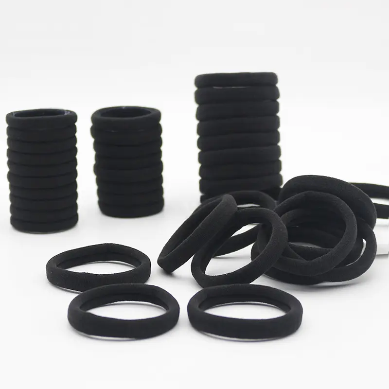 Minimalist Black Basic 4CM 5CM Towel Ring High Elasticity Seamless Hair Tie Ponytail Holder Women Hair Rope Elastic Band