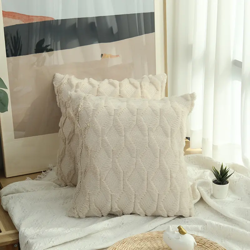 Vỏ Gối Kê Nhung Kim Cương, Màu Trơn Vỏ Đệm, Trang Trí Ghế Sofa, Bữa Tiệc Tại Nhà, Vỏ Gối Vuông Mềm, Có Kích Thước 40 / 45 / 50Cm 4