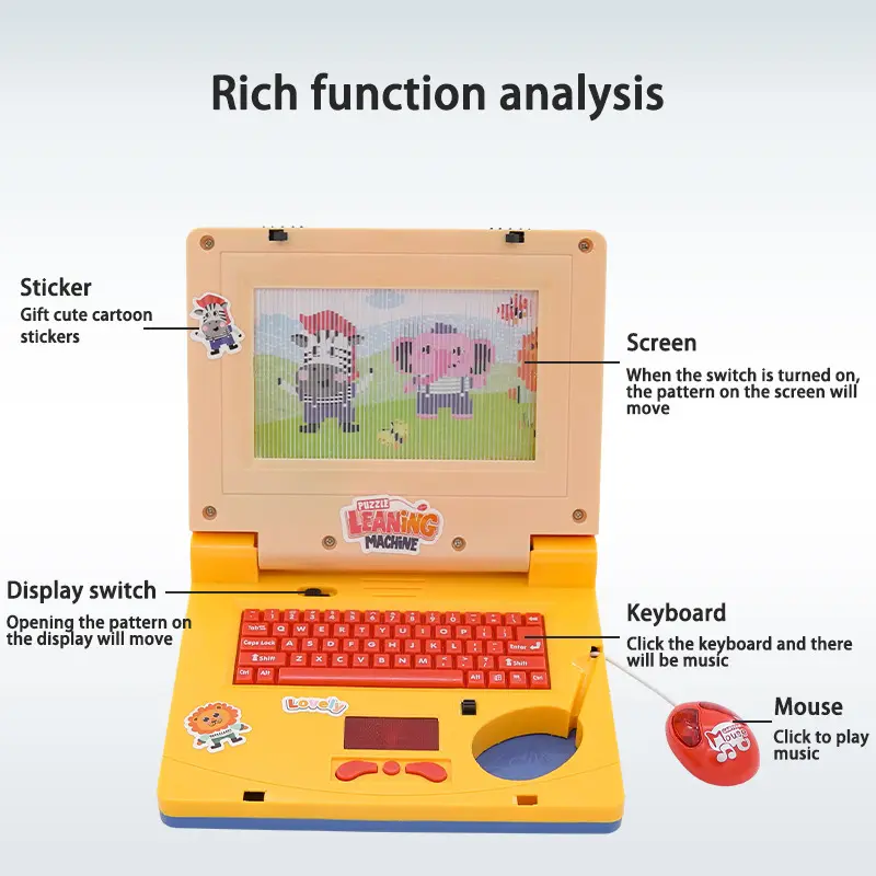 Mainan Laptop Anak mainan edukasi anak Alat Bantu Belajar Learning Machine Anak Dengan Lampu Musik Toy Plastik 3