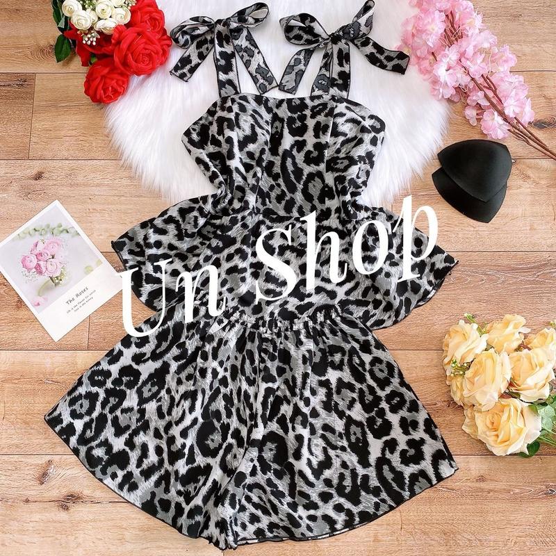 (40kg-75kg) Bộ đùi ngủ lụa thiết kế vai thắt nơ có cúp ngực.  Áo Tim Nho tole  nhà Women Nữ Đỏ Voi Nhung 3
