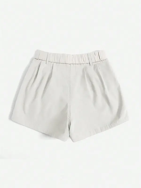 Women's Solid Color Pocket Shorts, Casual Fashion Loose Fit Shorts for Daily Wear, Ladies Bottoms for Spring & Fall 3