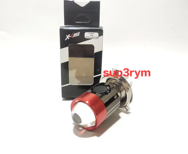 lampu utama LED x-case Laser Kipas H4 Projector premium Super terang Putih Putih AC DC 2