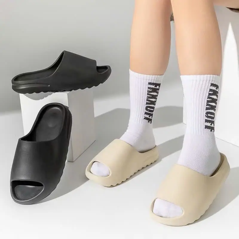 Chính Hãng Dép bánh mì nam nữ Y.z bản 4cm vân nhám bản tim cao cấp 2025Slipper Dép shore Đế Bằng
