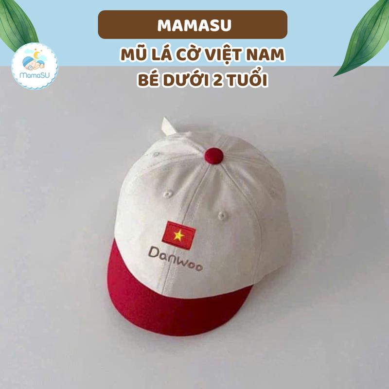 (THÊU TÊN) Mũ Lưỡi Trai Lá Cờ Màu Đỏ Thêu Tên Cho Bé Theo Yêu Cầu Chào Mừng Ngày 30/04, 2/9