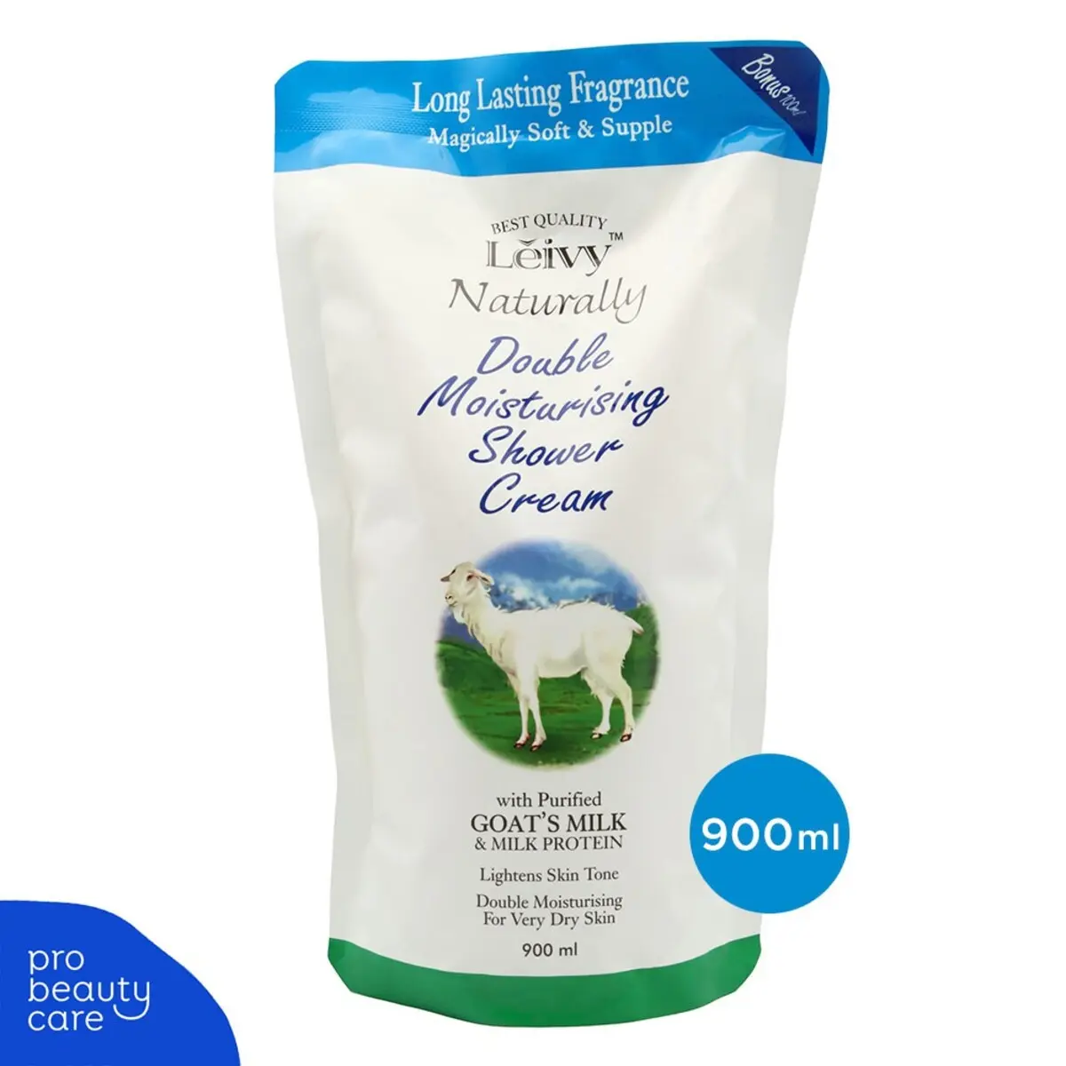 Leivy – Double Moisturising Shower Cream with Goat’s Milk Refill (450 ml & 900 ml)