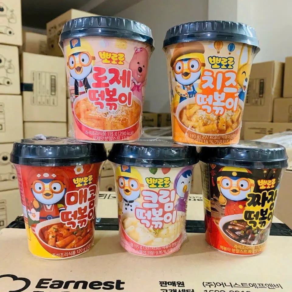 Bánh Gạo Tokbokki Ăn Liên Hàn Quốc PORORO Ăn Liền tặng kèm sticker