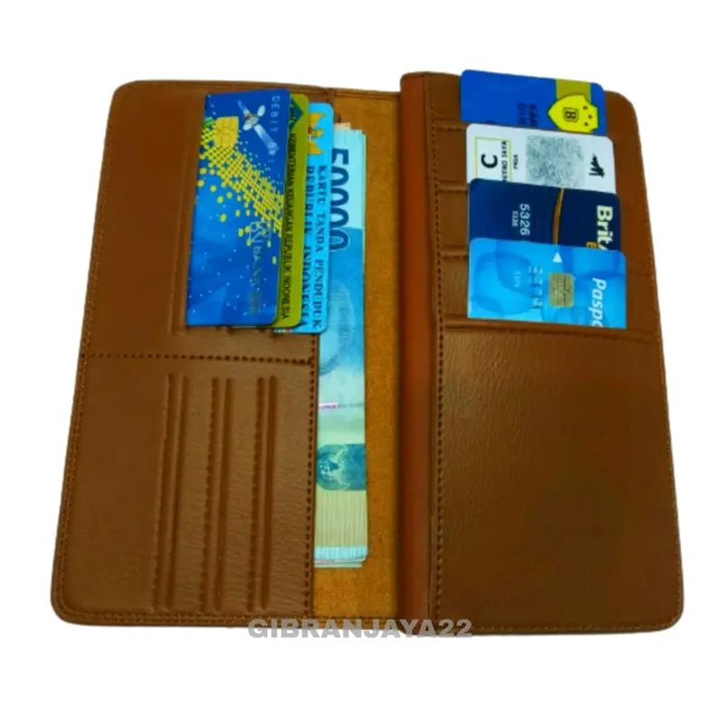 Dompet Pria dan Wanita Panjang Kulit Sintetis14 Slot Card L 2
