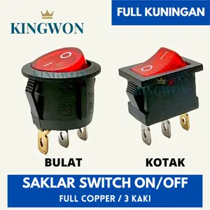 SAKLAR SWITCH ON OFF 3 KAKI 3 PIN MINI WARNA HITAM KECIL BULAT KOTAK Full Kuningan High Quality